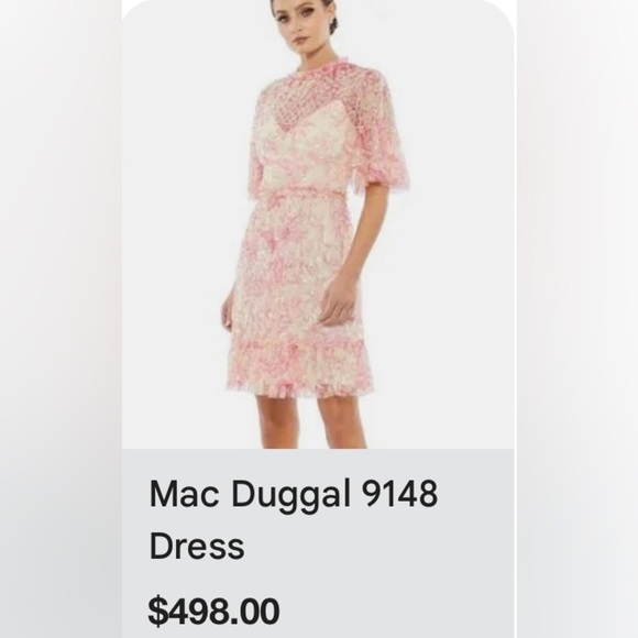 Mac Duggal 9148 Embellished  Floral Mini Dress Size 12 NWT - Picture 3 of 12